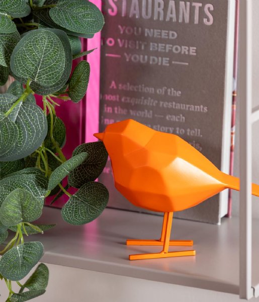 Present Time  Statue Origami Bird Small Bright Orange (PT3335OR)