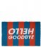 Present Time  Doormat Hello Goodbye Blue & Orange Stripes (PT4149BL)
