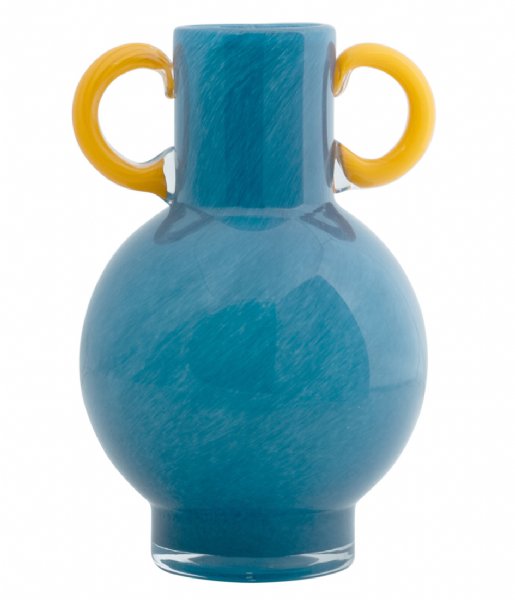 Present Time  Vase Fiesta Glass Bright Blue Yellow (PT4188BL)