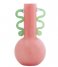 Present Time  Vase Fiesta Glass Medium Bright Pink Green (PT4189PI)