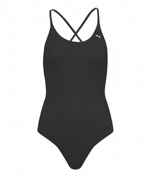 Puma  Swim Women V-Neck Crossback Swimsuit 1P Black (200)