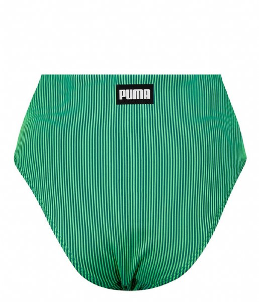 Puma  Swim Women Ribbed High Waist Brief Green Combo (002)