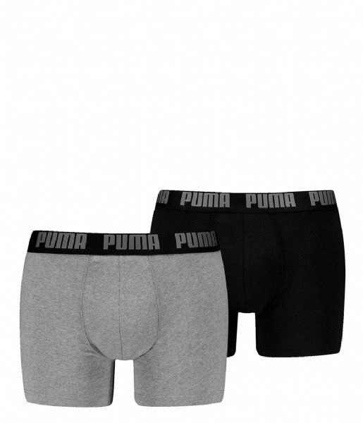 Puma  Everyday Basic Boxer 2-Pack Mid Grey - Black (003)