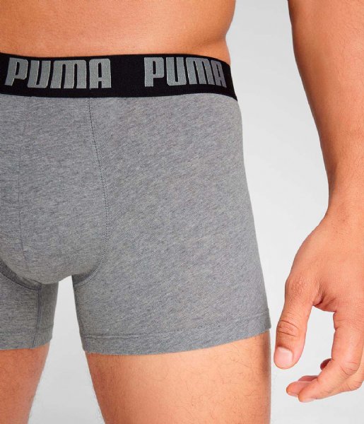 Puma  Everyday Basic Boxer 2-Pack Mid Grey - Black (003)