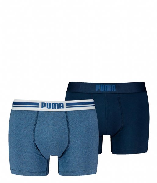 Puma  Everyday Placed Logo Boxer 2-Pack Light Blue Melange (004)