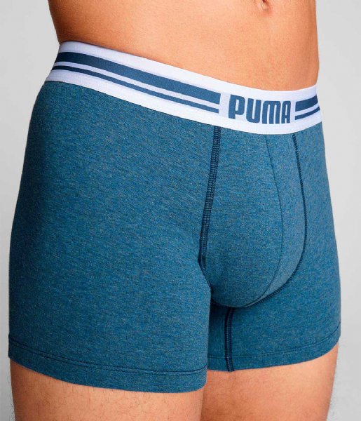 Puma  Everyday Placed Logo Boxer 2-Pack Light Blue Melange (004)