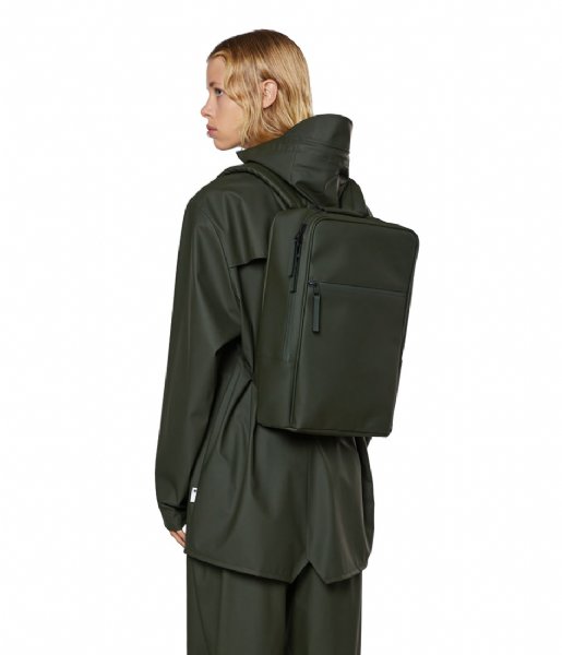 Rains  Book Backpack Green (03)