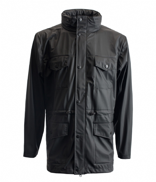 Rains Regenjas Four Pocket Jacket black (01) Rains Regenjas Four Pocket Jacket black (01)