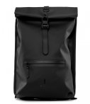 Rains Rugzakken Roll Top Rucksack Zwart rains kopen in de aanbieding
