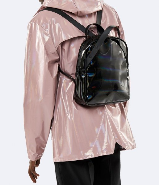 Rains  Holographic Backpack Go holographic black (25)