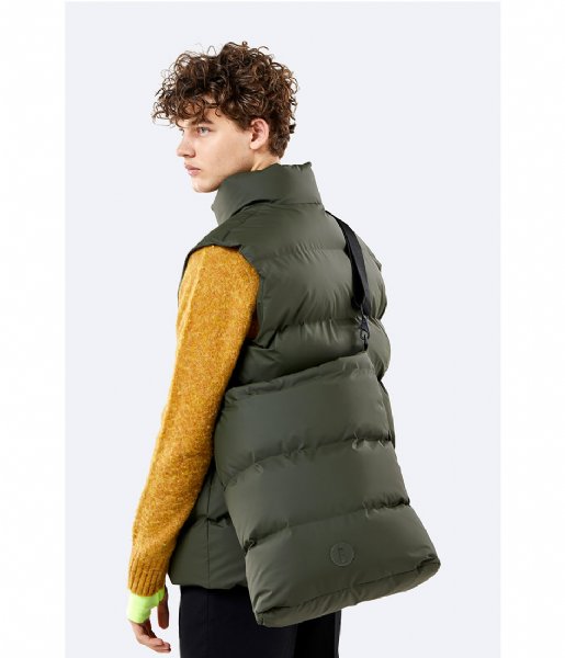 Rains Handtas Puffer crossbody tote green (03) Rains Handtas Puffer crossbody tote green (03)