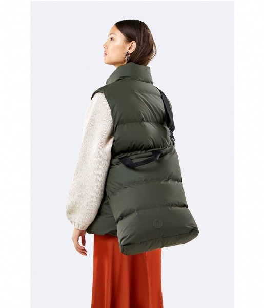 Rains Handtas Puffer crossbody tote green (03) Rains Handtas Puffer crossbody tote green (03)