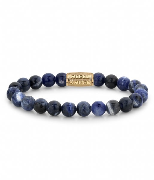 Rebel and Rose  Midnight Blue Gold 8mm Blue