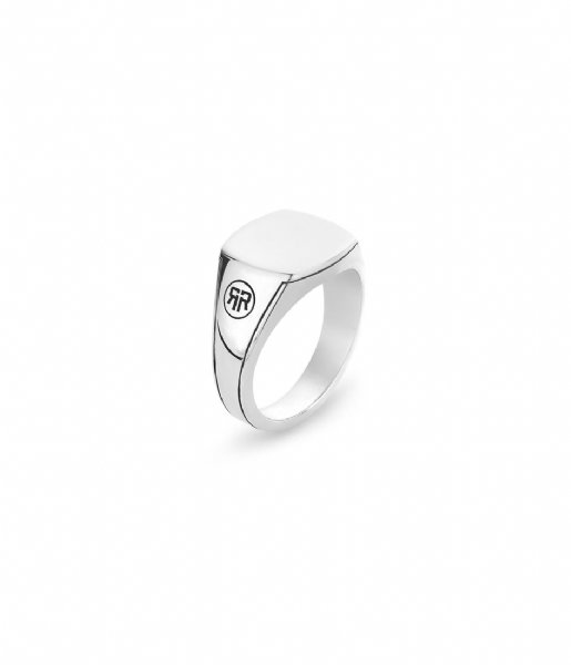 Rebel and Rose  Ring Square Silver Shine Silver Grey