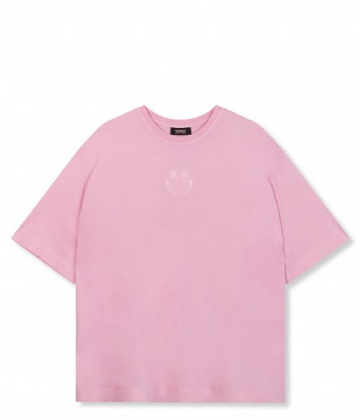 Refined Department  Knitted Smiley T-Shirt Bruna Soft Pink (300)