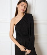 Refined Department Knitted One Shoulder Top Cleo Black (999)