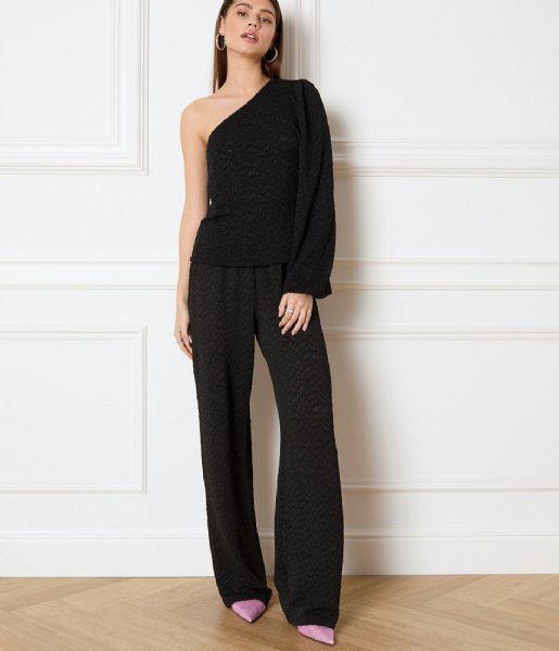 Refined Department  Knitted One Shoulder Top Cleo Black (999)