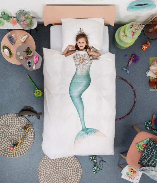 SNURK  Mermaid 140 x 200/220 cm incl. kussensloop 60 x 70 cm Mermaid