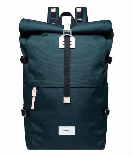 Sandqvist Laptop rugzak Bernt 13 Inch dark green with natural leather (1371) Sandqvist Laptop rugzak Bernt 13 Inch dark green with natural leather (1371)