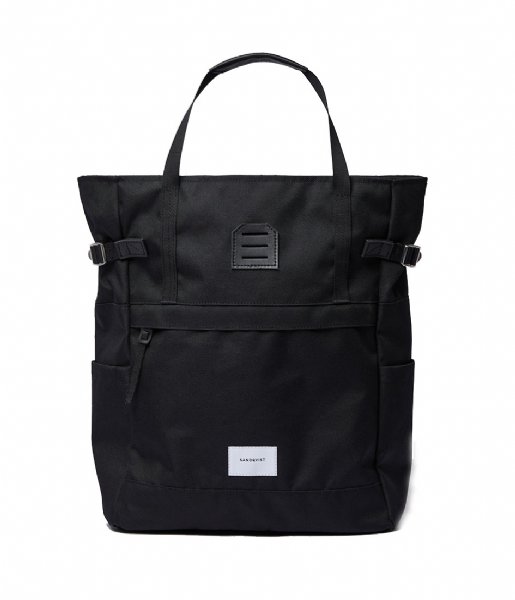 Sandqvist Dagrugzak Roger 15 Inch black with black leather (1383) Sandqvist Dagrugzak Roger 15 Inch black with black leather (1383)