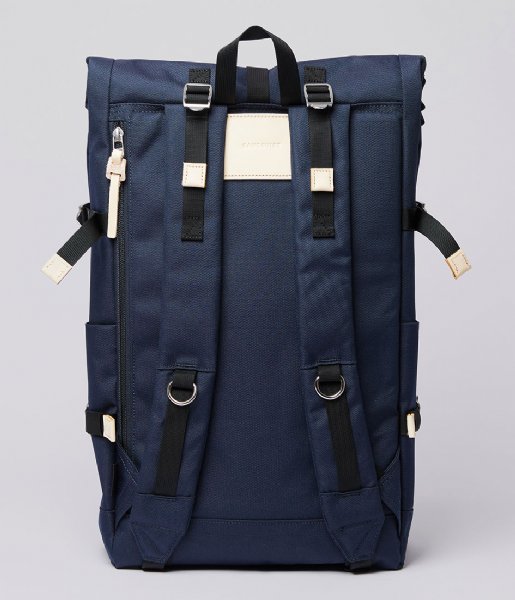Sandqvist Laptop rugzak Bernt 13 Inch navy with natural leather (1373) Sandqvist Laptop rugzak Bernt 13 Inch navy with natural leather (1373)