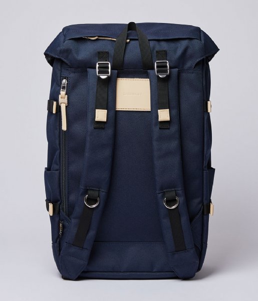 Sandqvist Laptop rugzak Harald 15 Inch navy with natural leather (1376) Sandqvist Laptop rugzak Harald 15 Inch navy with natural leather (1376)
