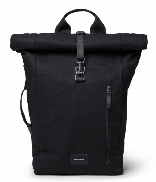 Sandqvist Laptop rugzak Dante Metal Hook 15 Inch Black with black webbing (SQA1579) Sandqvist Laptop rugzak Dante Metal Hook 15 Inch Black with black webbing (SQA1579)