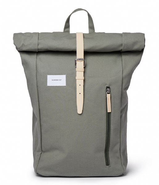 Sandqvist Laptop rugzak Dante 15 Inch Dusty green with natural leather (SQA1577) Q3-20 Sandqvist Laptop rugzak Dante 15 Inch Dusty green with natural leather (SQA1577) Q3-20