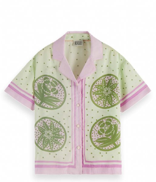 Scotch and Soda  Placed All Over Printed Short Sleeved Shirt Bandana Patchwork (5550)