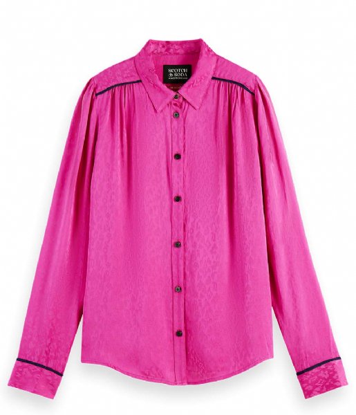 Scotch and Soda  Slim-Fit Shirt With Piping Detail Fuchsia (0707)