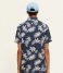 Scotch and Soda  Printed and Washed Short Sleeve Poplin Shirt Navy Leaf (5818)