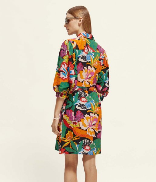 Scotch and Soda  Puff Sleeve Short Dress Floral (5669)