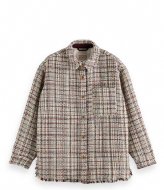 Scotch and Soda Glitter Tweed Shirt Jacket Ecru lurex melange (6841)