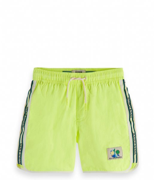Scotch and Soda  Mid Length Stripe Sporty Swim Shorts Neon Lemon (5451)