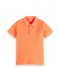 Scotch and SodaGarment Dyed Short Sleeved Pique Polo Neon Spicy Orange (5582)