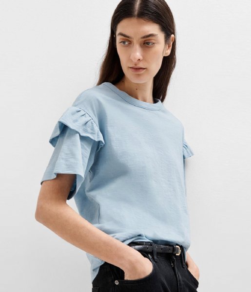 Selected Femme  Rylie Short Sleeve Florence Tee M Cashmere Blue (4442366)