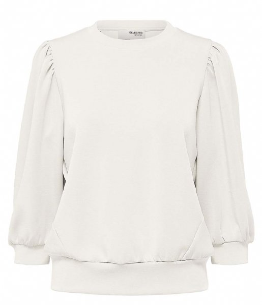 Selected Femme  Tenny 3/4 Sweat Top Snow White (#F2F0EB)
