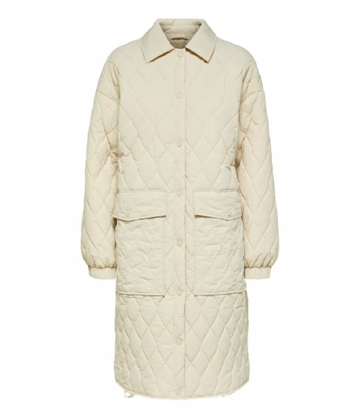 Selected Femme  Mia Quilted Coat Sandshell (#D8CCBB)