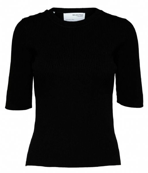 Selected Femme  Mala 2/4 Knit O-Neck Black (#000000)