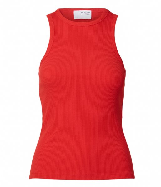 Selected Femme  Anna O-Neck Tank Top Flame Scarlet (4442179)