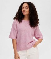 Selected Femme Slfliliana Me 2/4 Knit O-Neck Sweet Lilac Melange