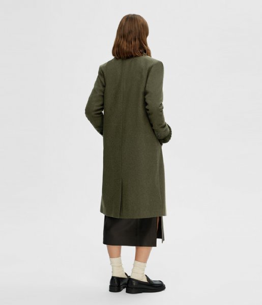 Selected Femme  Alma Wool Coat B Ivy Green (#585442)