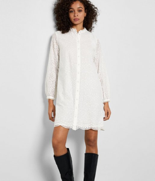 Selected Femme  Tatiana Ls Short Embr Dress Bright White (4384867)