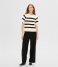 Selected Femme  Bloomie Ss Knit O-Neck Snow White BLACK (4461702)