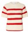 Selected Femme  Bloomie Short Sleeve Knit O-Neck Snow White Flame Scarlet (4440244)