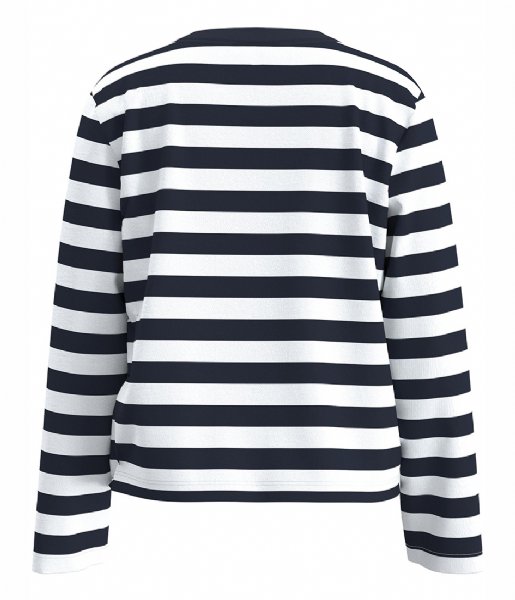 Selected Femme  Essential Ls Striped Boxy Tee Dark Sapphire BRIGHT WHITE (4394217)