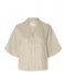 Selected Femme  Lyra 2/4 Boxy Revers Linen Shirt B Sandshell (4433441)