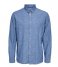 Selected HommeSlimnew Linen Shirt Long Sleeve Classic W Medium Blue Denim