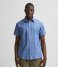 Selected HommeSlimnew Linen Shirt  Short Sleeve Classic W Medium Blue Denim