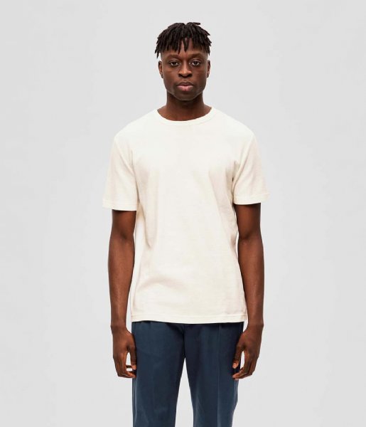 Selected Homme  Relaxcamp  Short Sleeve O Neck Tee W Cloud Dancer